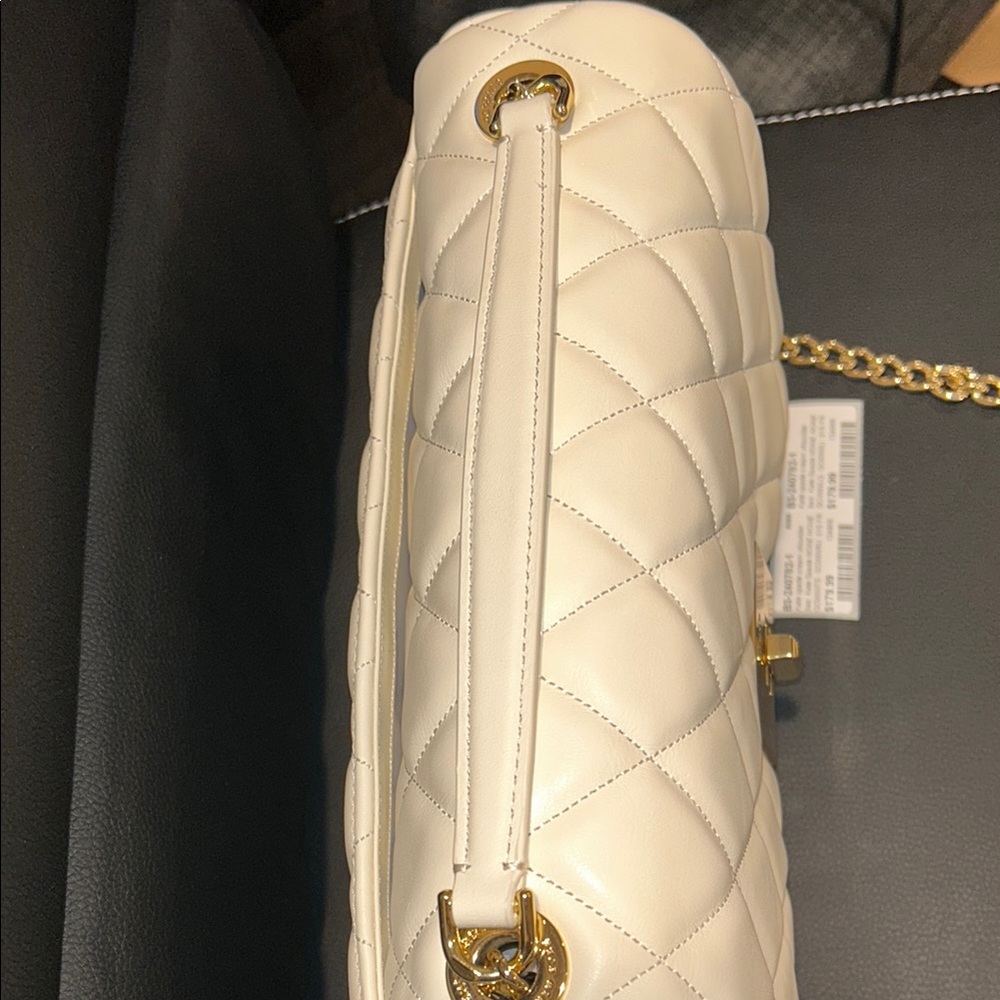 Kate Spade NWT New York Cream Quilted Shoulder Bag with Gold Chain - Picture 8 of 15